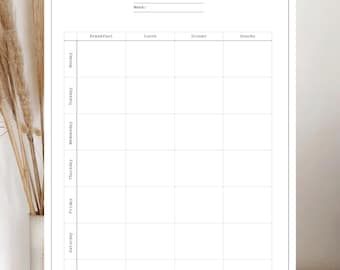 Weekly Meal Planner | Printable PDF | Meal Prep & Grocery Planning Sheet