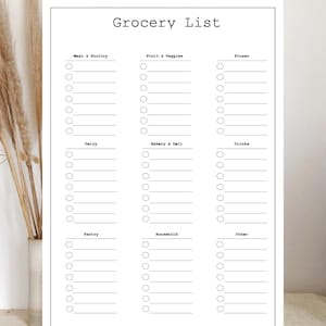 Grocery List Printable | PDF Download | Minimalist Shopping List