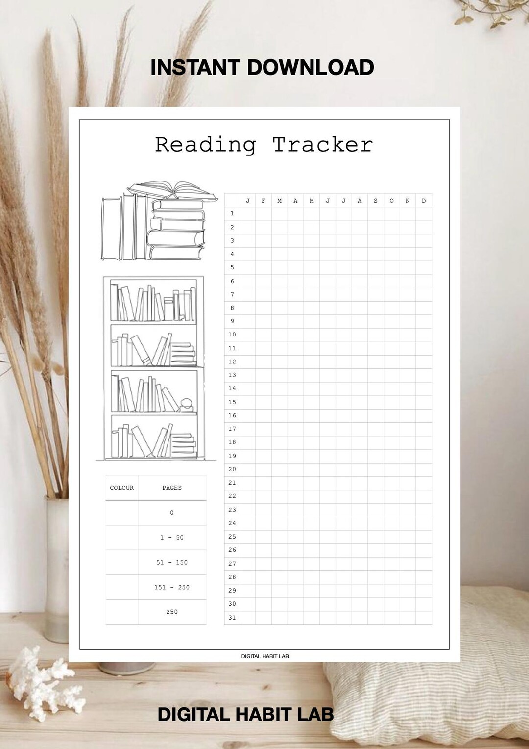 Reading Tracker | Printable PDF | Book Log & Reading Challenge Sheet - Etsy