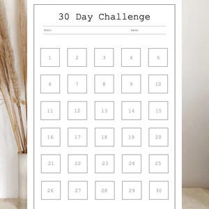 30-Day Challenge Tracker | Printable PDF | Goal & Habit Builder