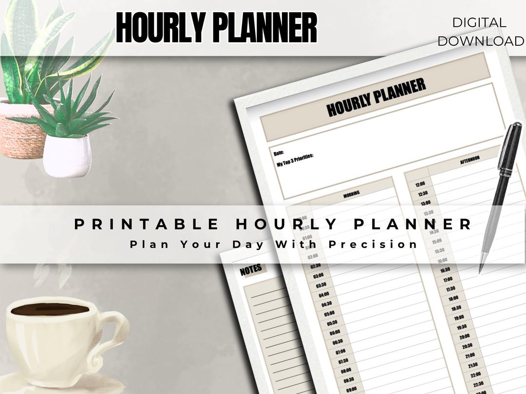 Hourly Planner | Printable Daily Schedule | Time Blocking PDF - Etsy