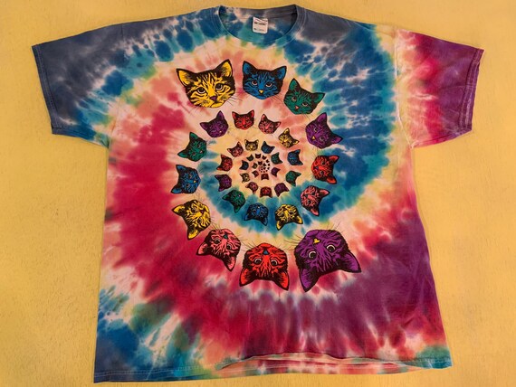tie dye cat shirt