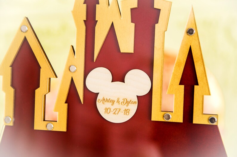 Wedding guest book Disney castle Disney wedding guestbook Etsy