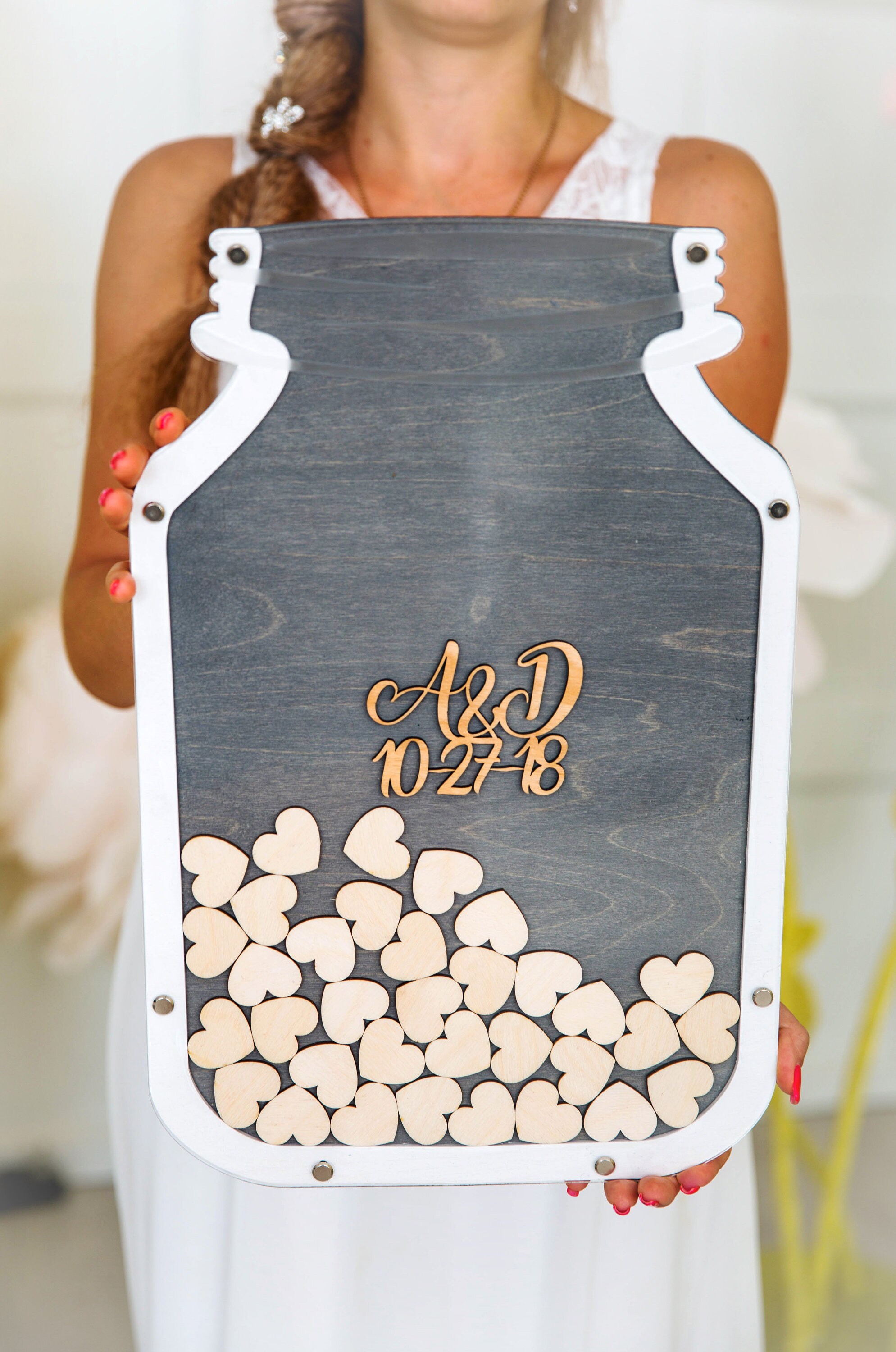 Mason Jar Wedding guest book alternative wedding guestbook Etsy