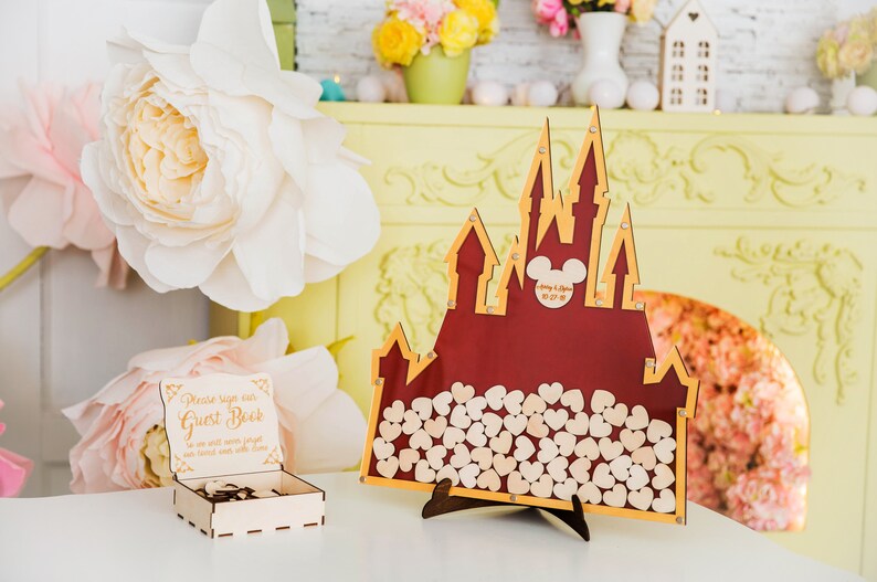 Wedding guest book Disney castle Disney wedding guestbook Etsy