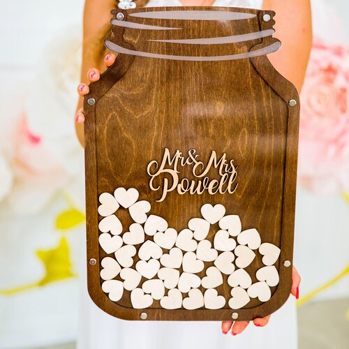 Mason Jar Wedding Guest Book Alternative Rustic Wedding Mason Etsy