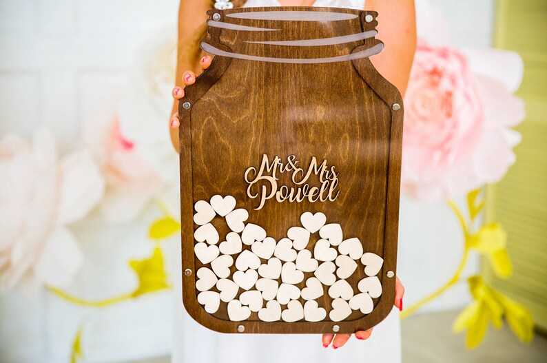 Rustic Wedding guestbook alternative Mason Jar guest book Etsy