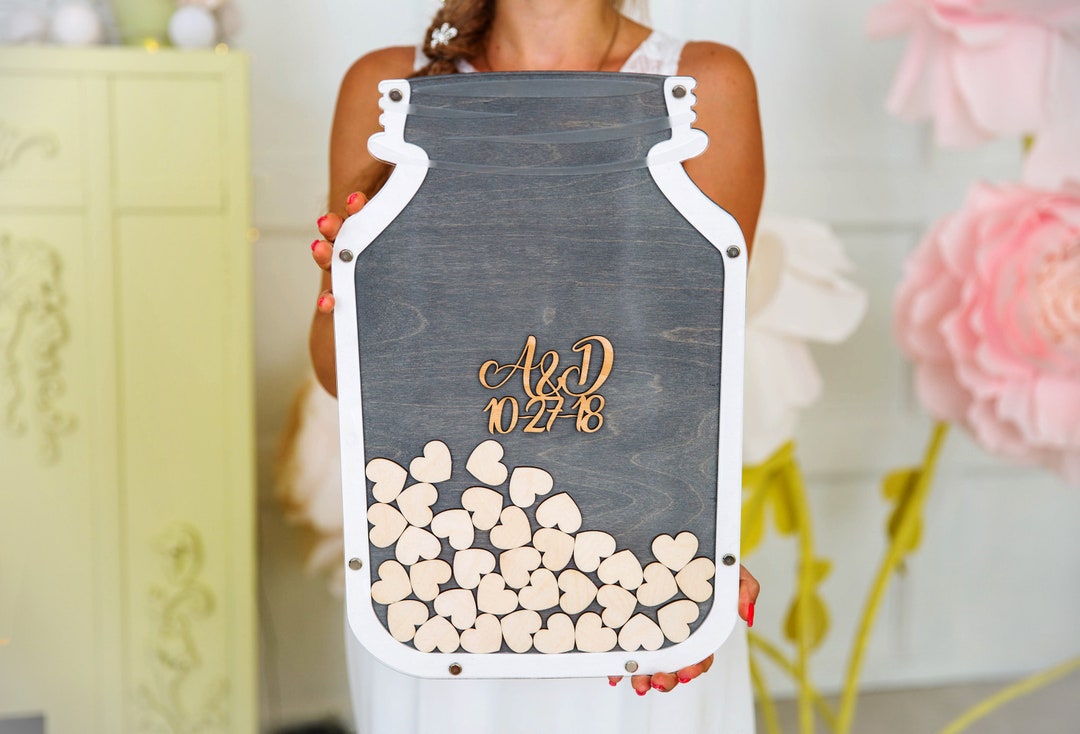 Mason Jar Wedding Guest Book Alternative Wedding Guestbook Etsy