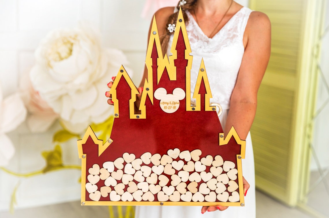 Wedding guest book Disney castle Disney wedding guestbook Etsy