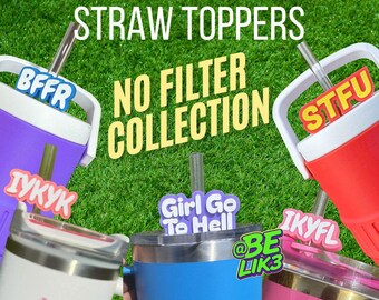Funny Slang Straw Topper, No Filter Collection Tumbler Accessories, Cup Charm (10mm)