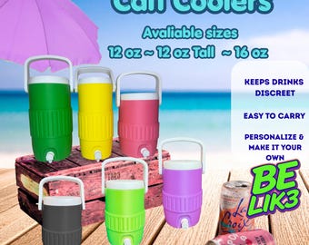 Retro Sports Drink Cooler Sleeve, Personalized 12oz 16oz Can Koozie