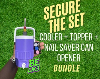 Retro Sports Drink Cooler Koozie Bundle, Personalized Can Sleeve, Lipstick Topper