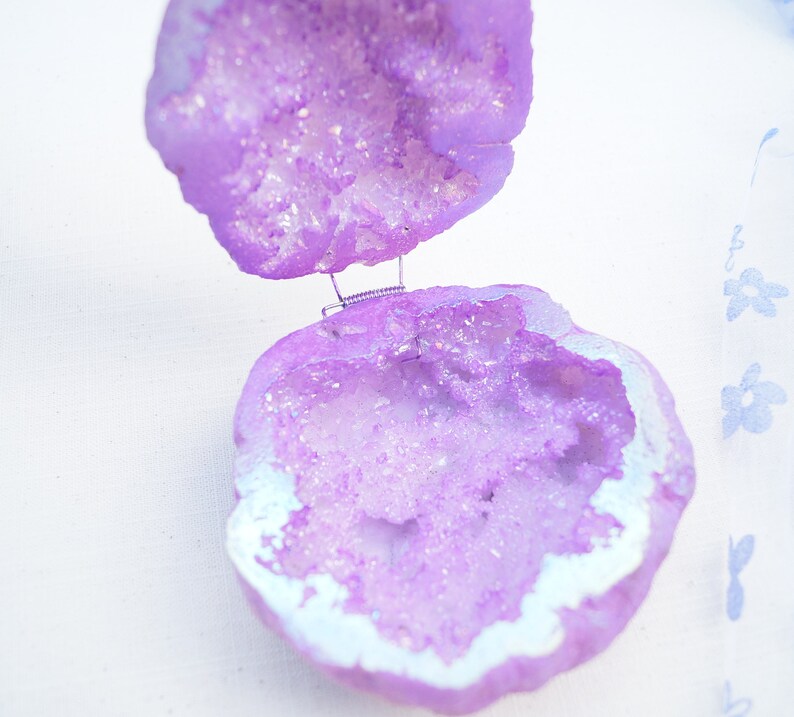 Wedding Ring Box Magenta Geode Ring Box Natural Wedding Ring Etsy