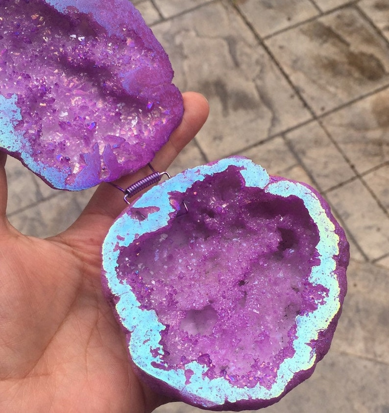 Wedding Ring Box Magenta Geode Ring Box Natural Wedding Ring Etsy