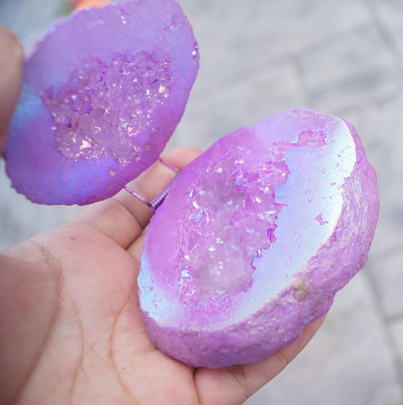 Wedding Ring Box Magenta Geode Ring Box Natural Wedding Ring Etsy