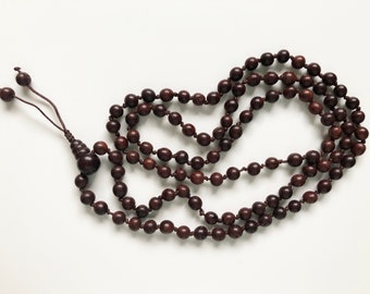 Rakta Chandan mala authentic natural beads, rosary yoga meditation beads japa mala red sandalwood necklace prayer beads