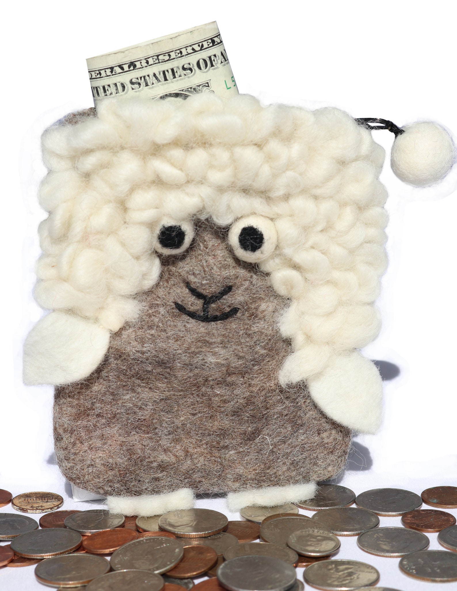 Sheep Coin Purse With Zipper 100 Pure New Zealand Wool Etsy