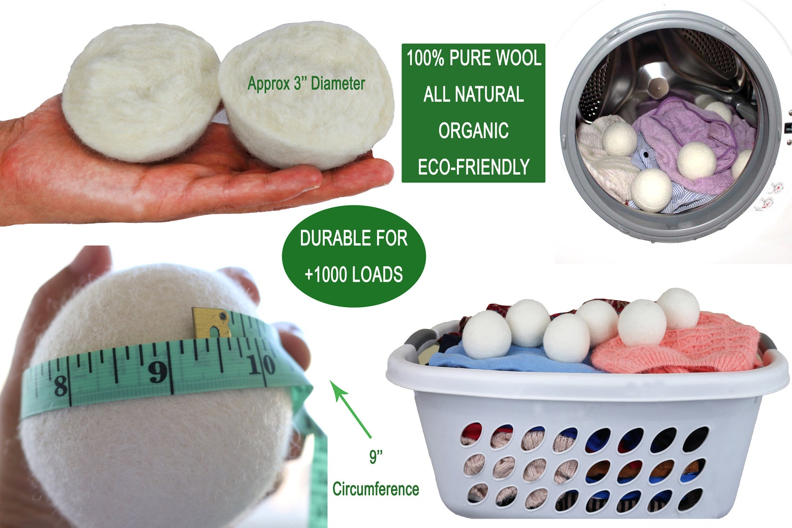 Wool Dryer 6 XL Premium Quality Reusable Natural Etsy