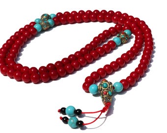 Hand knotted Lava Stone Astamangala Mala Hand knotted Lava Stone Astamangala Mala