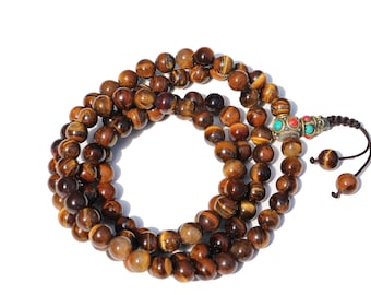 Hand knotted Lava Stone Astamangala Mala Hand knotted Lava Stone Astamangala Mala