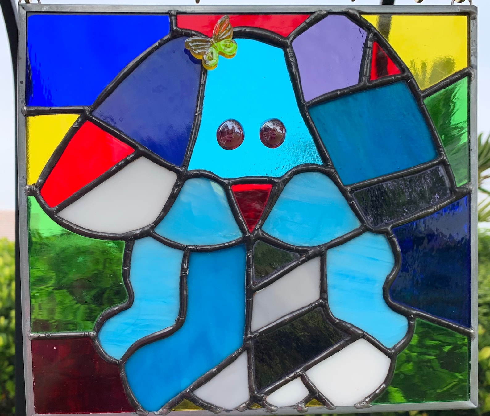 Puppy Dog Stained Glass WIndow Panel for DogLovers Precious Etsy