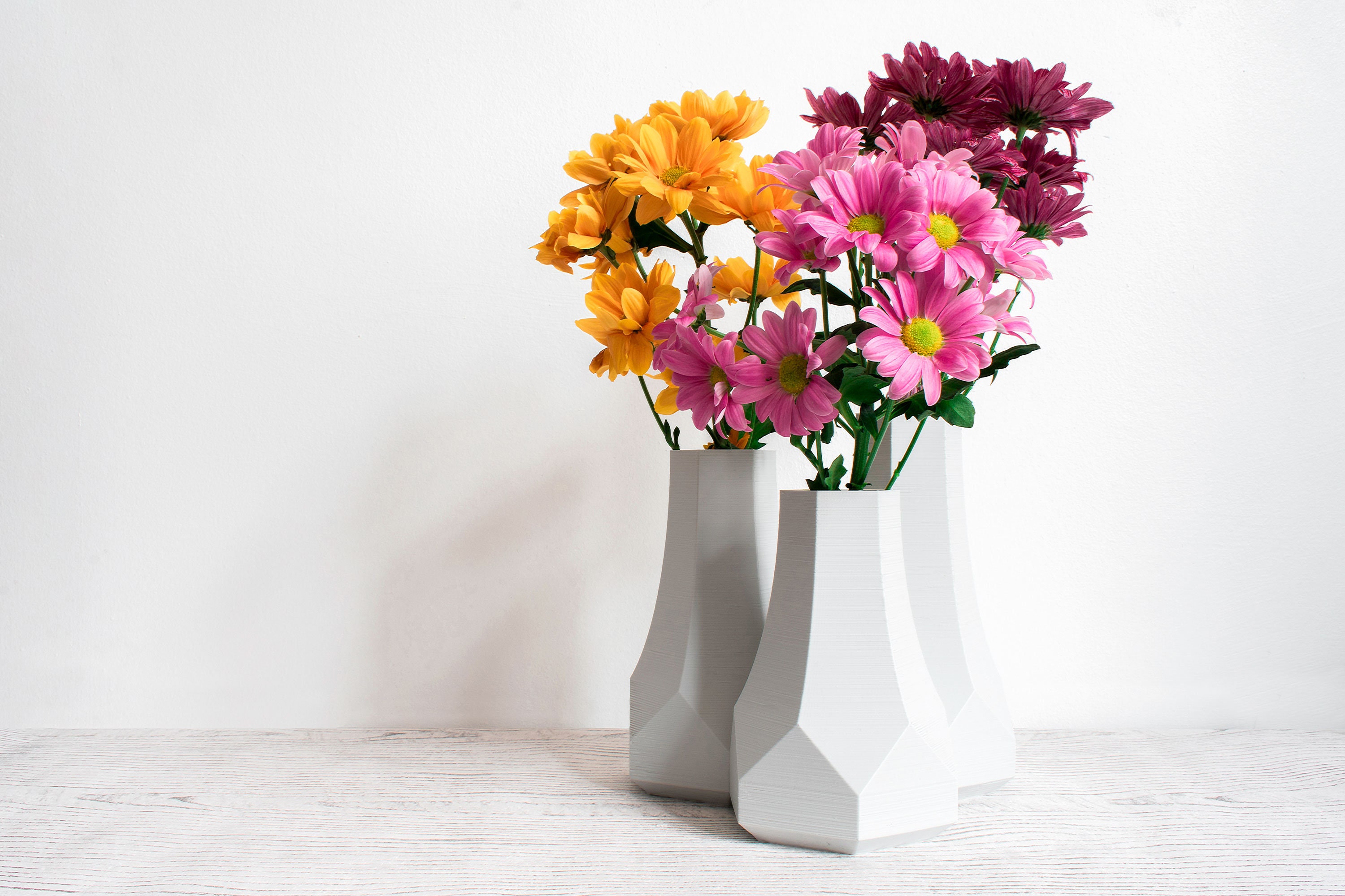 Vase de Courbure Géométrique | Fr Design Hexagonal Moderne | en Anglais Imprimé en 3D Conceptions Di