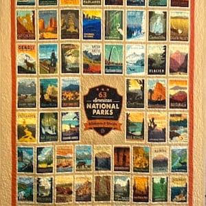 national parks quilt, rustic cabin quilt, national parks, grand canyon, yosemite