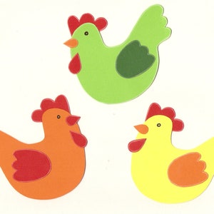 Set di 3 quadri per finestre - galline - decorazioni per la cucina