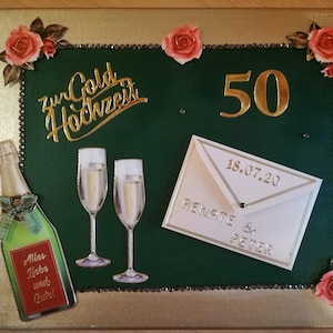 Regalo en efectivo para bodas de oro - Bodas de Oro - Marco camilla - Personalizado - Nombres