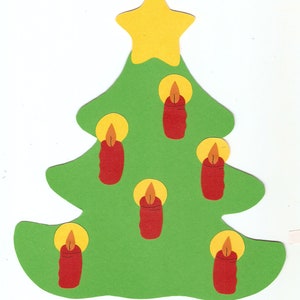 Clay cardboard window picture Christmas tree-Christmas tree-Christmas tree-Christmas-Advent