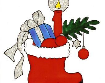 Nikolausstiefel-Stiefel-Window Color Fensterbild-Weihnachten