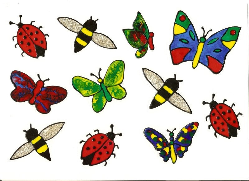 Bilder Olgas Window Color Fensterbilder Deko Fruhling Sommer Viele Einzelne Blumen Bastel Kunstlerbedarf