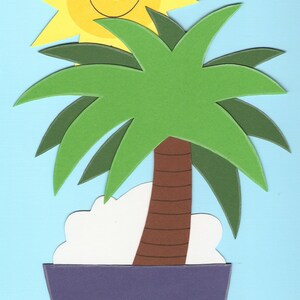 Palme-Sonne-Fensterbild-Sommer-Urlaub-Fensterdekoration-Fensterschmuck-Tonkarton 27 cm