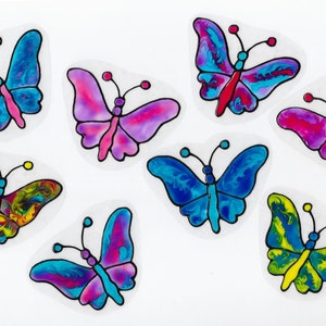 8 bunte Schmetterlinge rosa/pink -Window Color
