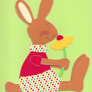 Hase mit Blume-Tonkarton Fensterbild-Ostern-Frühling-Fensterdekoration-Kinderzimmerdeko