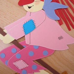 Imagem de janela de papelão de argila-bruxa voadora-decoração de outono-decoração de outono-bruxa-Halloween