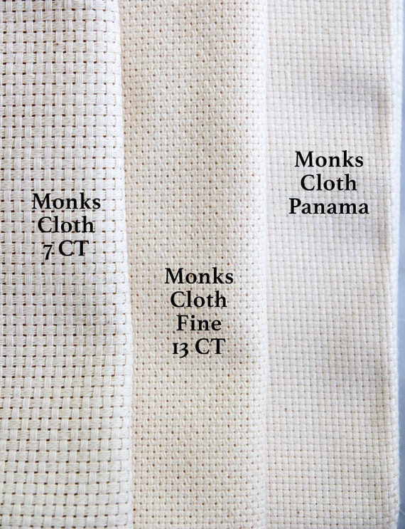 Monks Cloth Fabric for Punch Needle, Rug Making Canvas, Backing Material  for Embroidery, Cotton Textile for Fiber Wall Art 