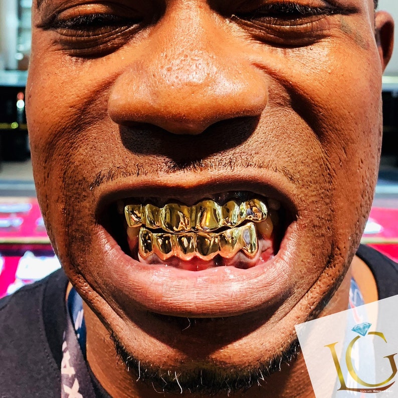Custom Grillz 6pc on 6pc Solid Grillz silver/10k/14k Etsy