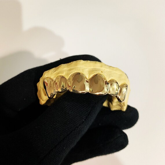 Custom Grillz 6pc Solid Grillz with Deep Cuts Silver/10K/14K Etsy