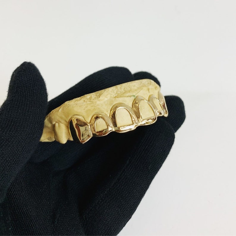 Custom Grillz 6pc Yellow Gold with Open Face