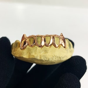 6 teeth (Extended fangs, rose tone, inner 4 open face)