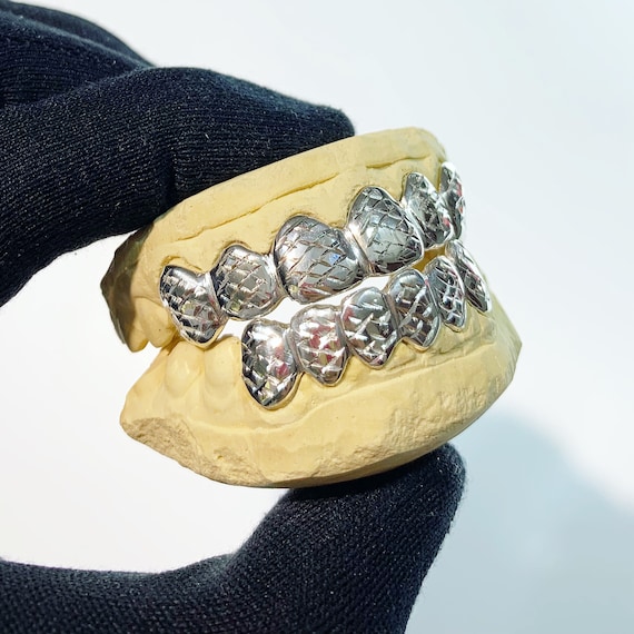 Silver or 10K Solid Gold Custom Made Diamond Cut Grill Grillz S