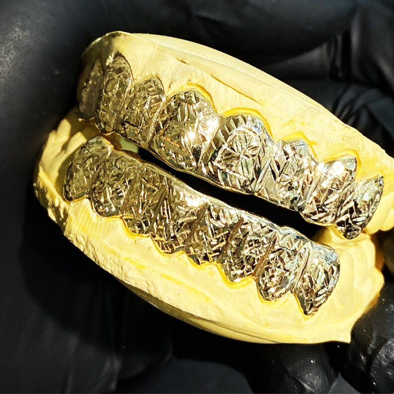Custom Grillz 8pc on 8pc With Starburst Cuts and Diamond Cuts Etsy