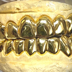 Custom 8pc Solid Grillz With Permanent cuts (Silver/10K/14K)