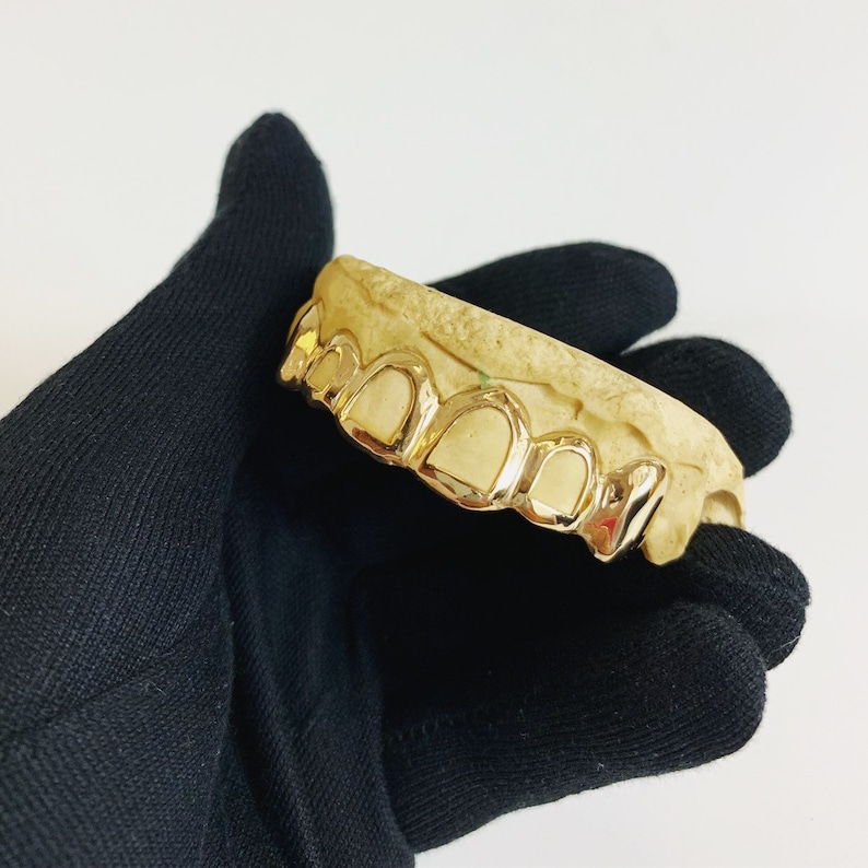 Custom Grillz 6pc Yellow Gold with Open Face