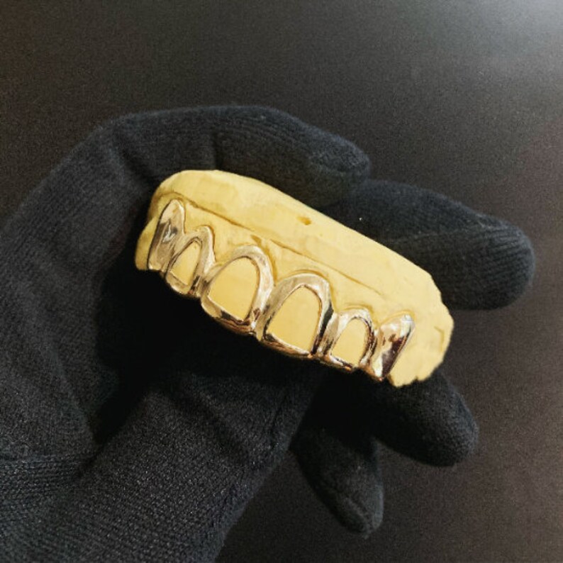 Custom Grillz 6pc Yellow Gold with Open Face
