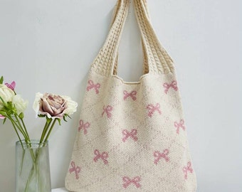 Aesthetic Floral Tote Bag, Women's Casual Handbag for Commute Work, Coquette, Gift for Mum, Gift for Teen Girl