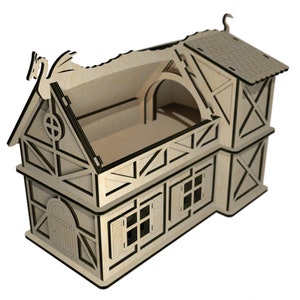 Laser cut fantasy terrain laser cut dxf svg dwg humster house 3 mm 4 mm 1/8 inch plywood