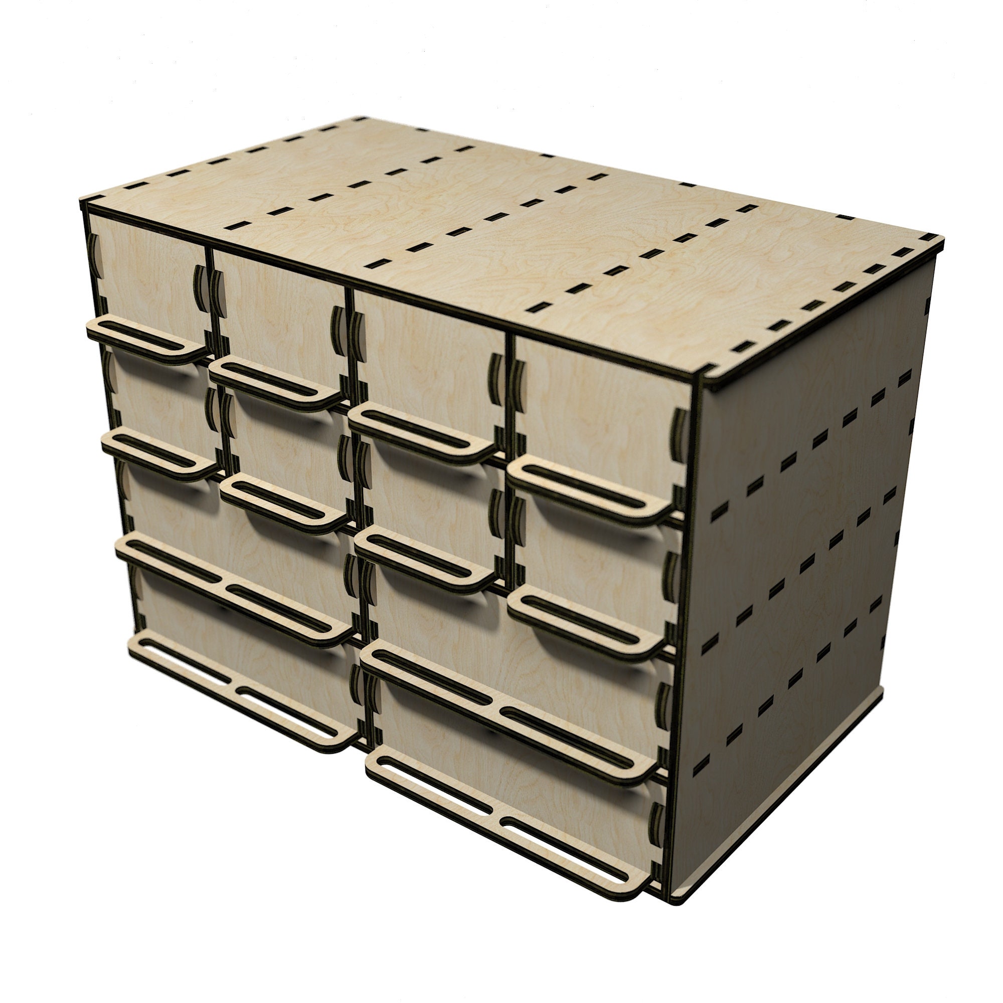 Laser Cut 3 or 4 Mm 1/8 Inch Svg Organizer Glowforge Storage Box With ...