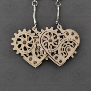 Laserskuren fidget hjärta nyckelring SVG | Laserskuren fil med PDF-manual | DXF dwg cdr | Alla hjärtans dag-present | 3mm & 1/8" plywoodmall bild 5